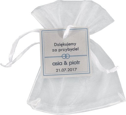 

woreczki z organy z personalizacją dla Gości-names