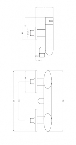 BATERIA NATRYSKOWA ŚCIENNA DEANTE ELIPSA BQE 040D Stan opakowania oryginalne