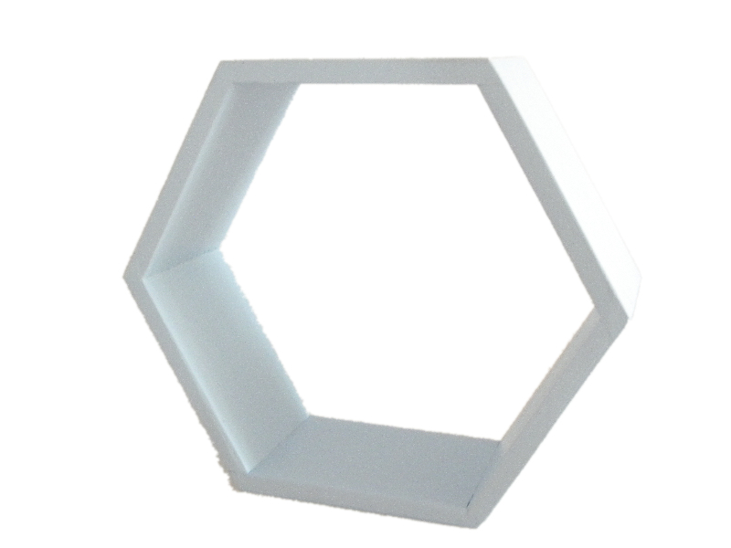 

Drewniana Półka Plaster Miodu Hexagon Szary Grey