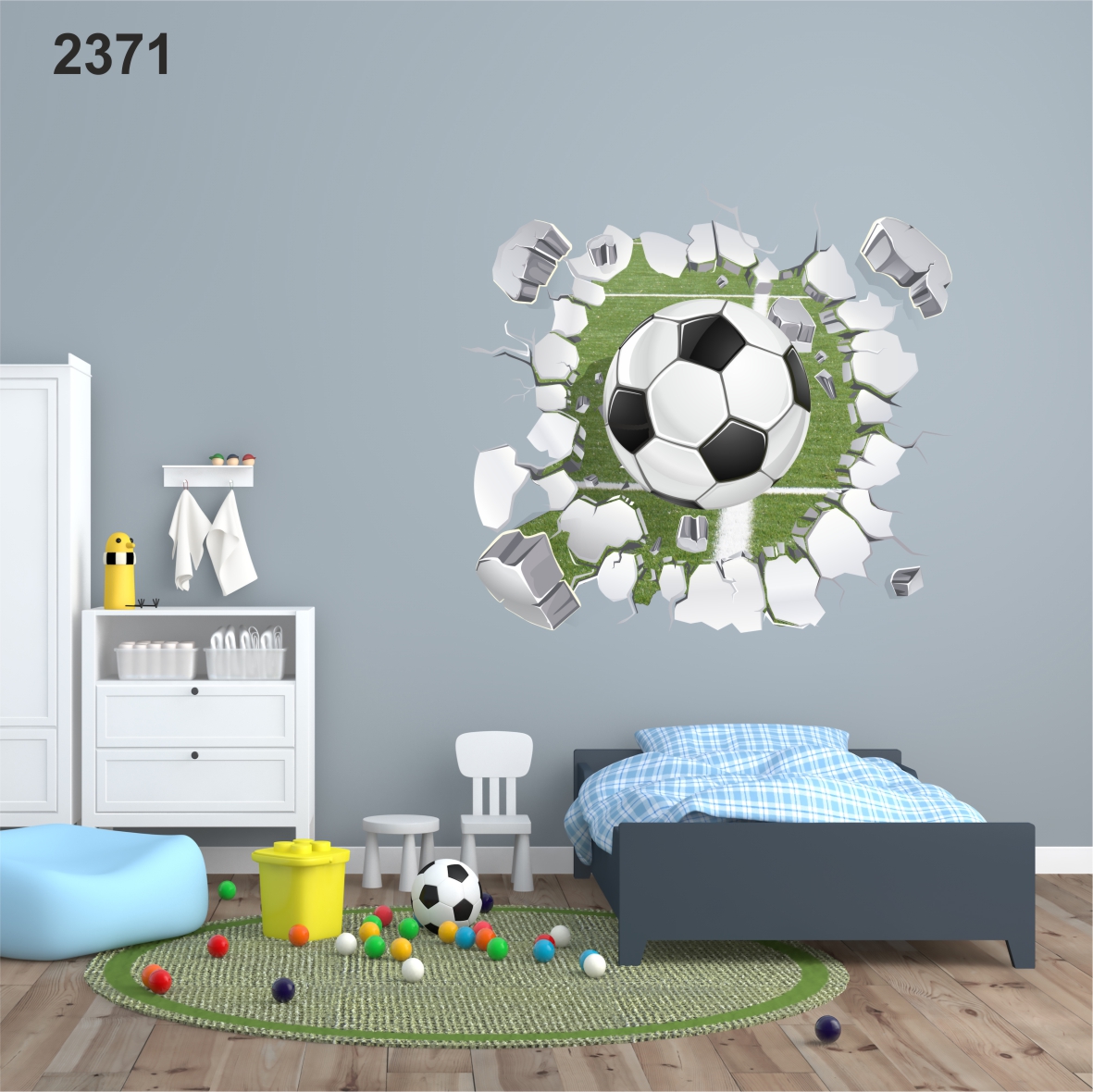 naklejki dla dzieci na ścianę piłki piłka 95x95cm Długość 95 cm