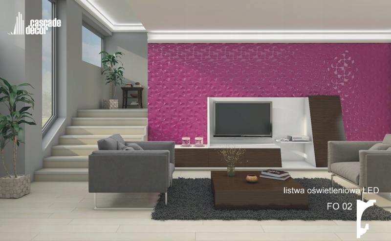 FO-02 Gzyms listwy oświetleniowe LED, ledowe, ledy Wysokość 150 mm
