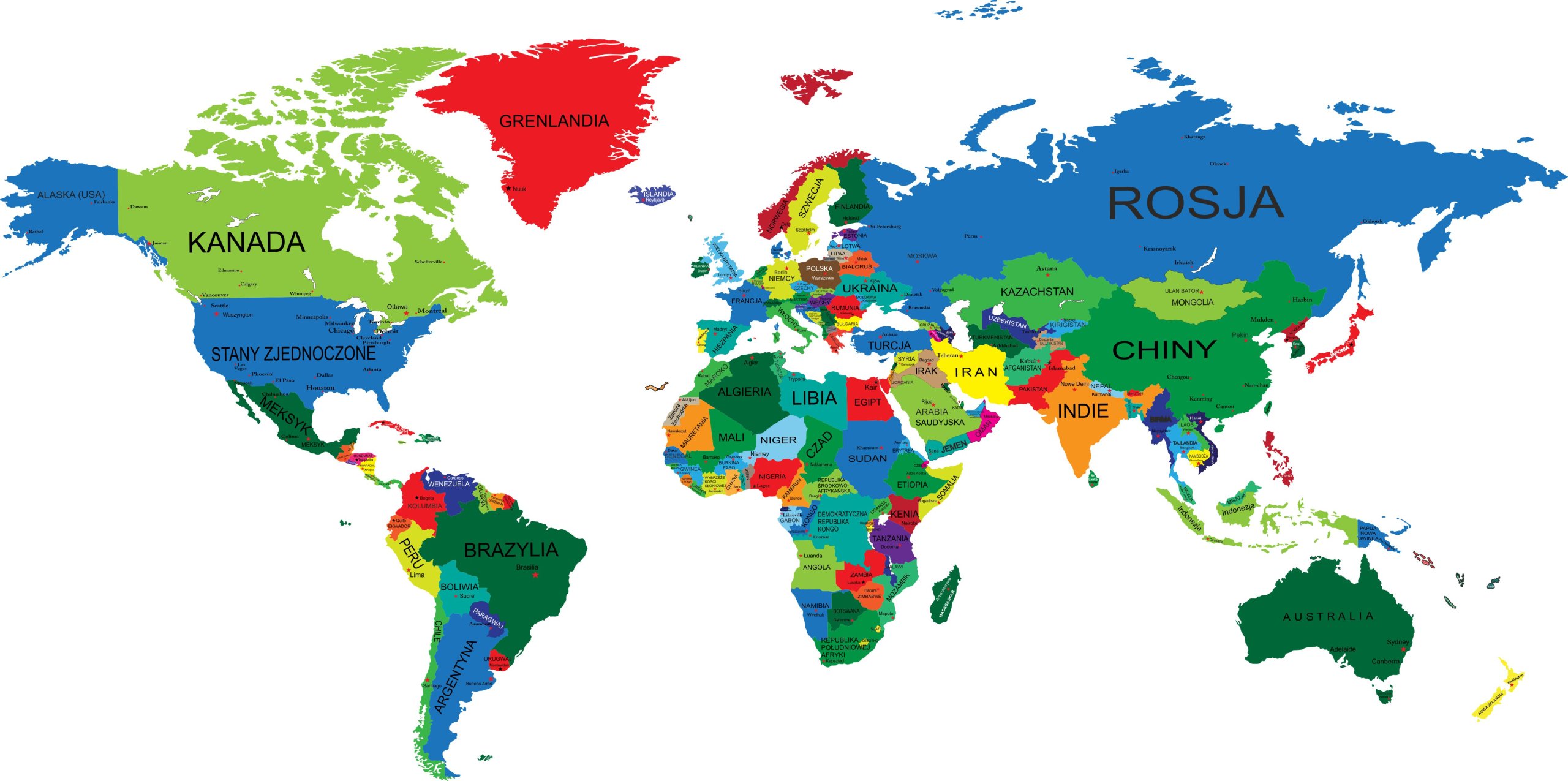 Naklejki na ścianę mapa świata kolorowa 120x240cm 7207546929 ...