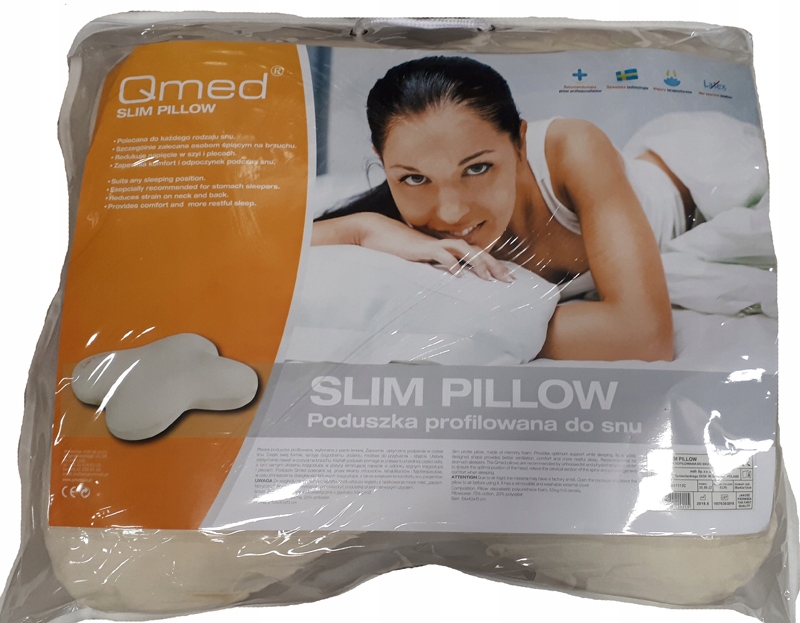 Какая подушка лучше для сна взрослым. Подушка Slim Pillow. Qmed Slim Pillow. Подушка для сна на животе. Ортопедическая подушка для сна на животе.