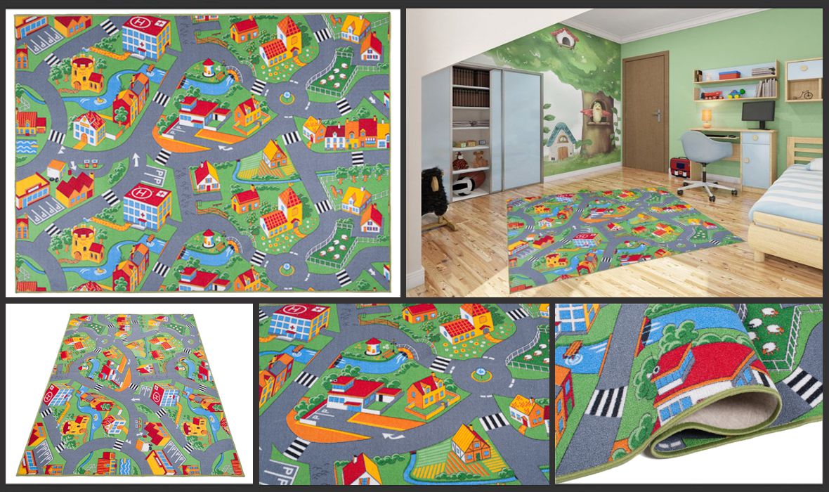 DYWAN 150X200 DYWANY DLA DZIECKA FARMA CITY ULICE Szerokość 200 cm