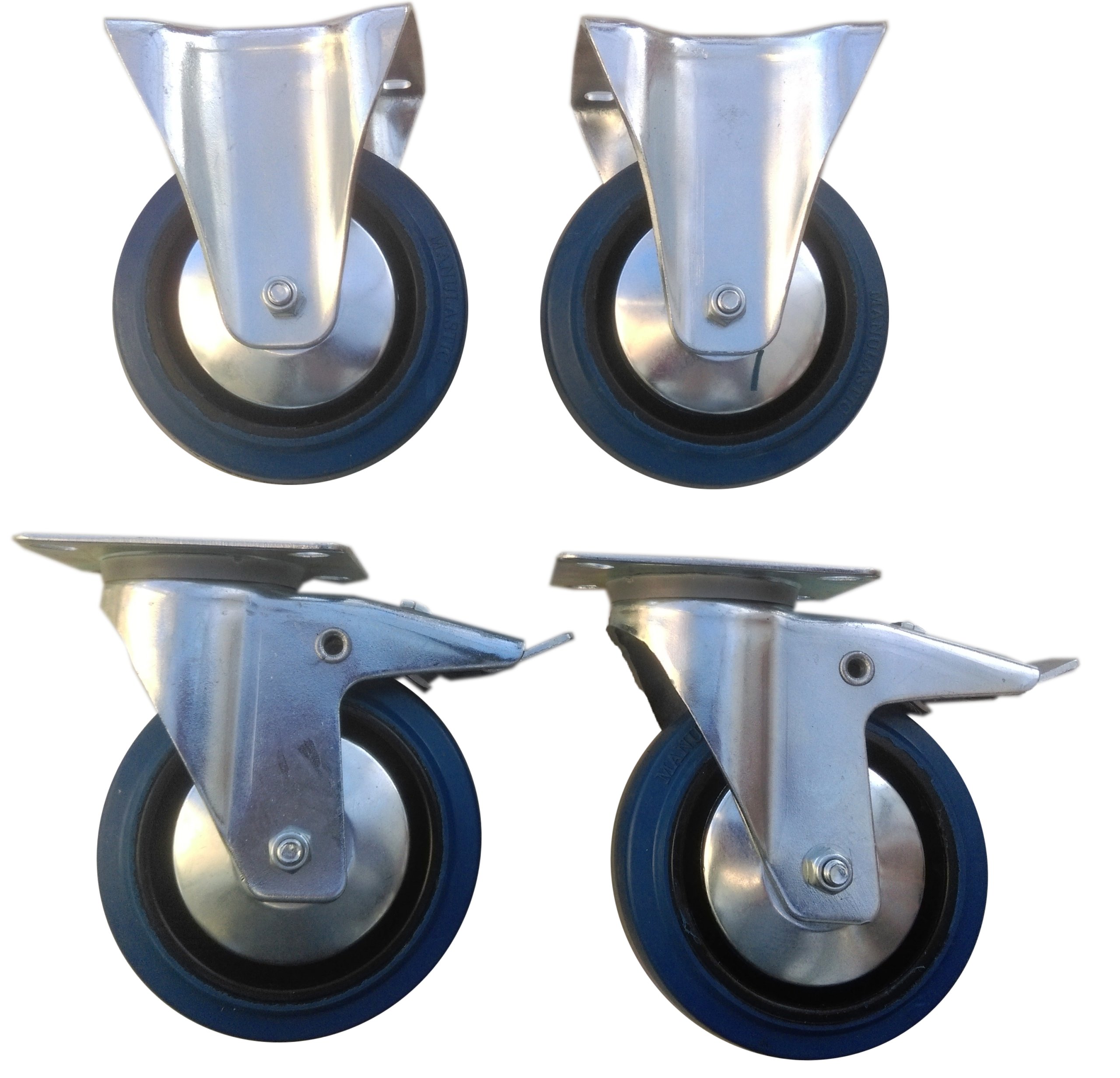 Sada kol fi 125 mm 4 ks mělká, 500 Kg Kola