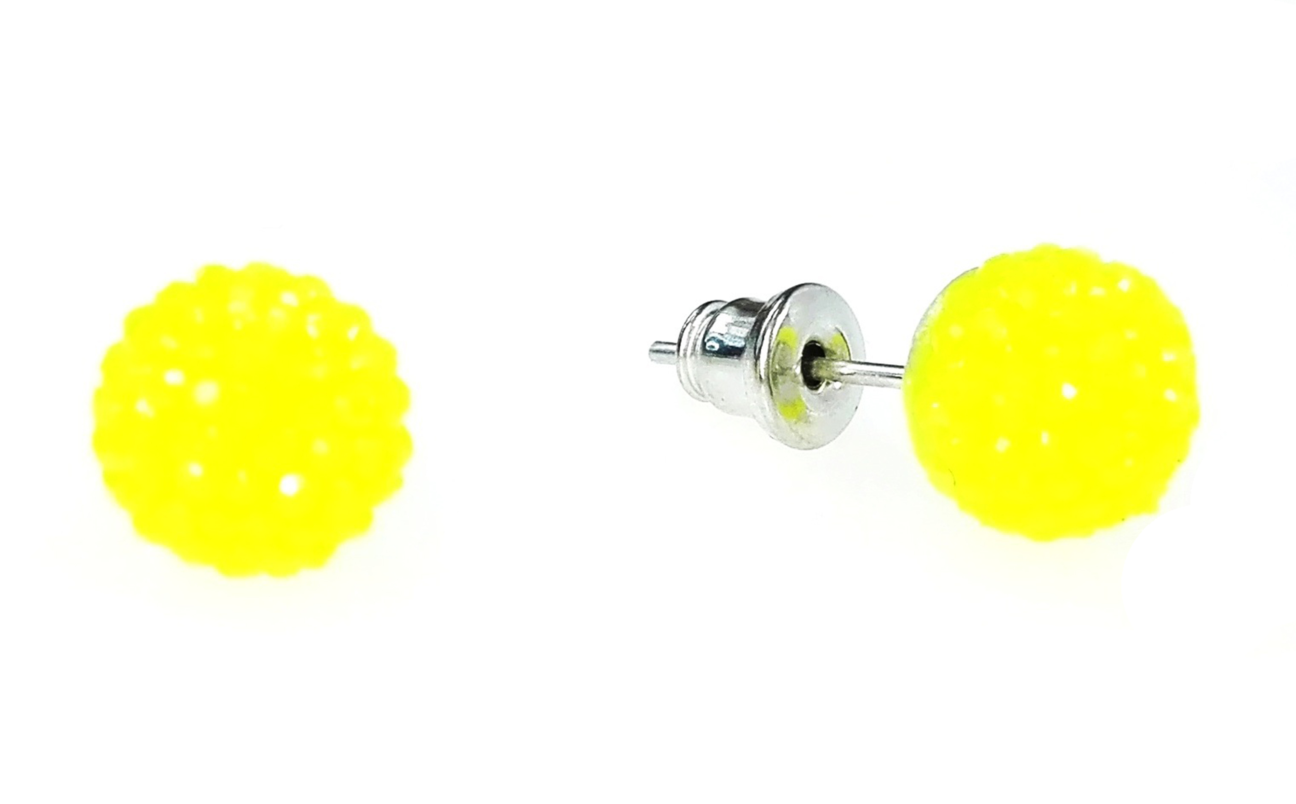 

Kolczyki kule kryształkowe kulki 8mm żółty neon