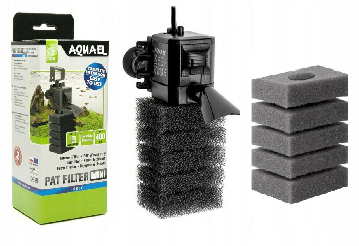 

Aquael Pat Mini Filtr Wewnętrzny 10-120L 2x Gąbka