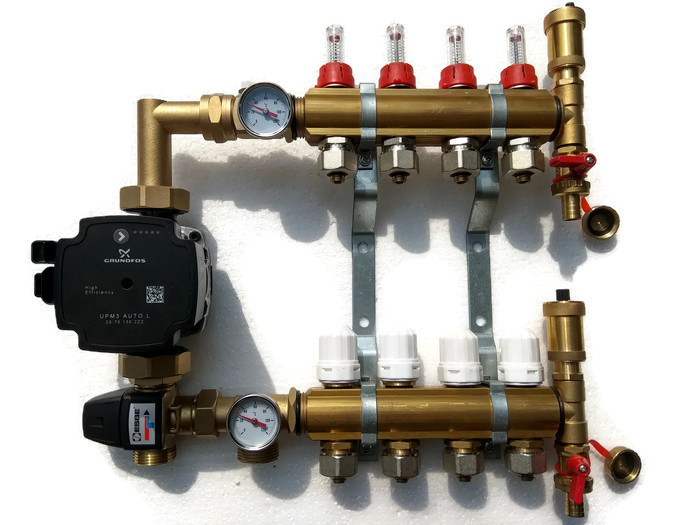 Rozdělovač 5 okruhů s čerpací skupinou pro podlahovku!!
