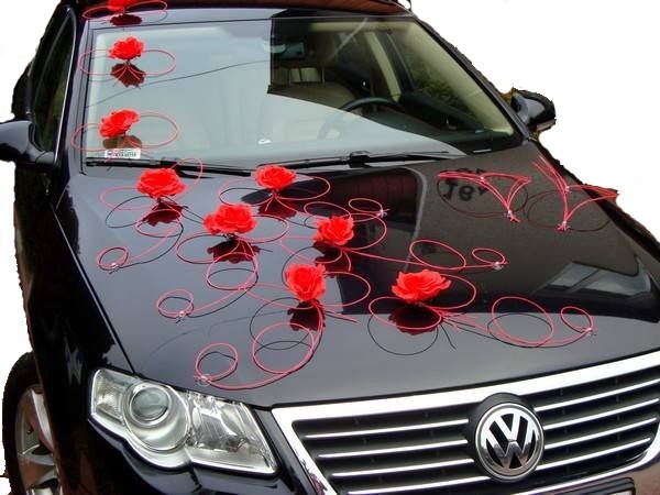 

17A. Dekoracja samochodu ślubnego na auto kolory !