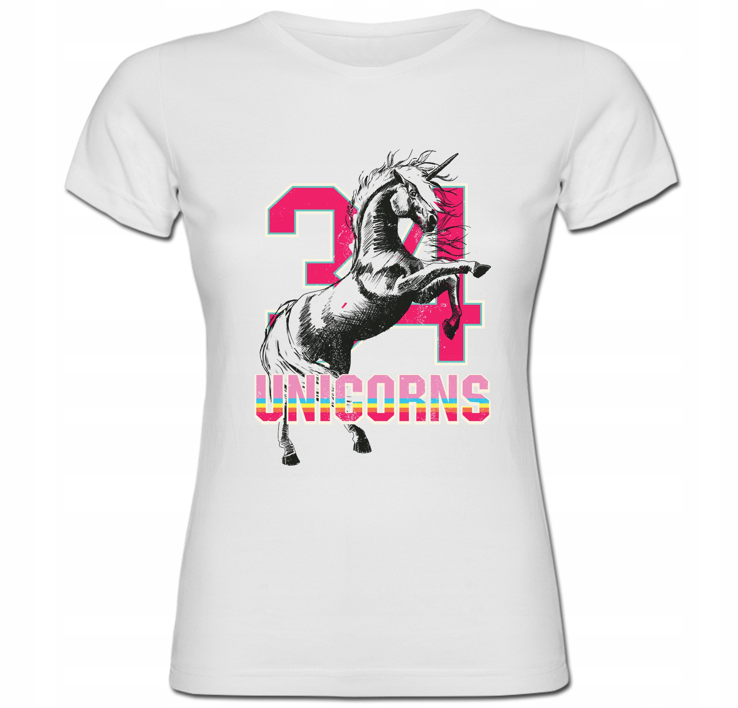 

Tshirt damski unicorn jednorożec kolory pastel 2XL