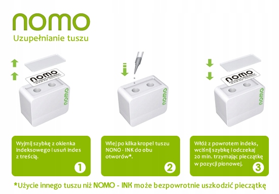 PIECZĄTKA Modico Nomo 5 1/2 - ZIELONA - 8 wersów Kształt Prostokątna