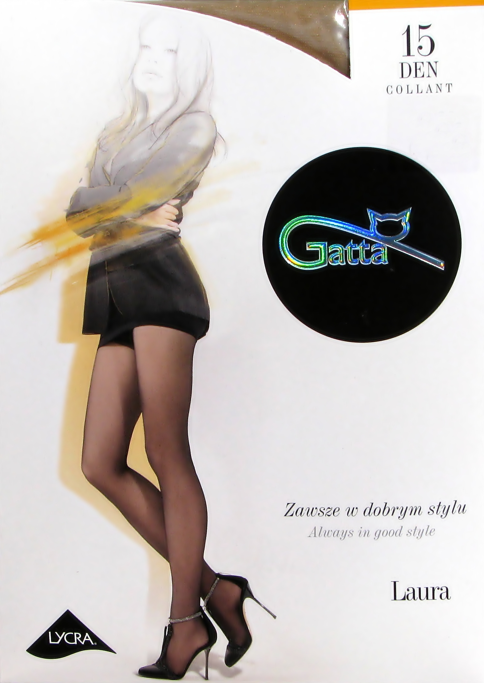 

, Gatta Laura Rajstopy,Lycra Cienka 15/20 Den r.2
