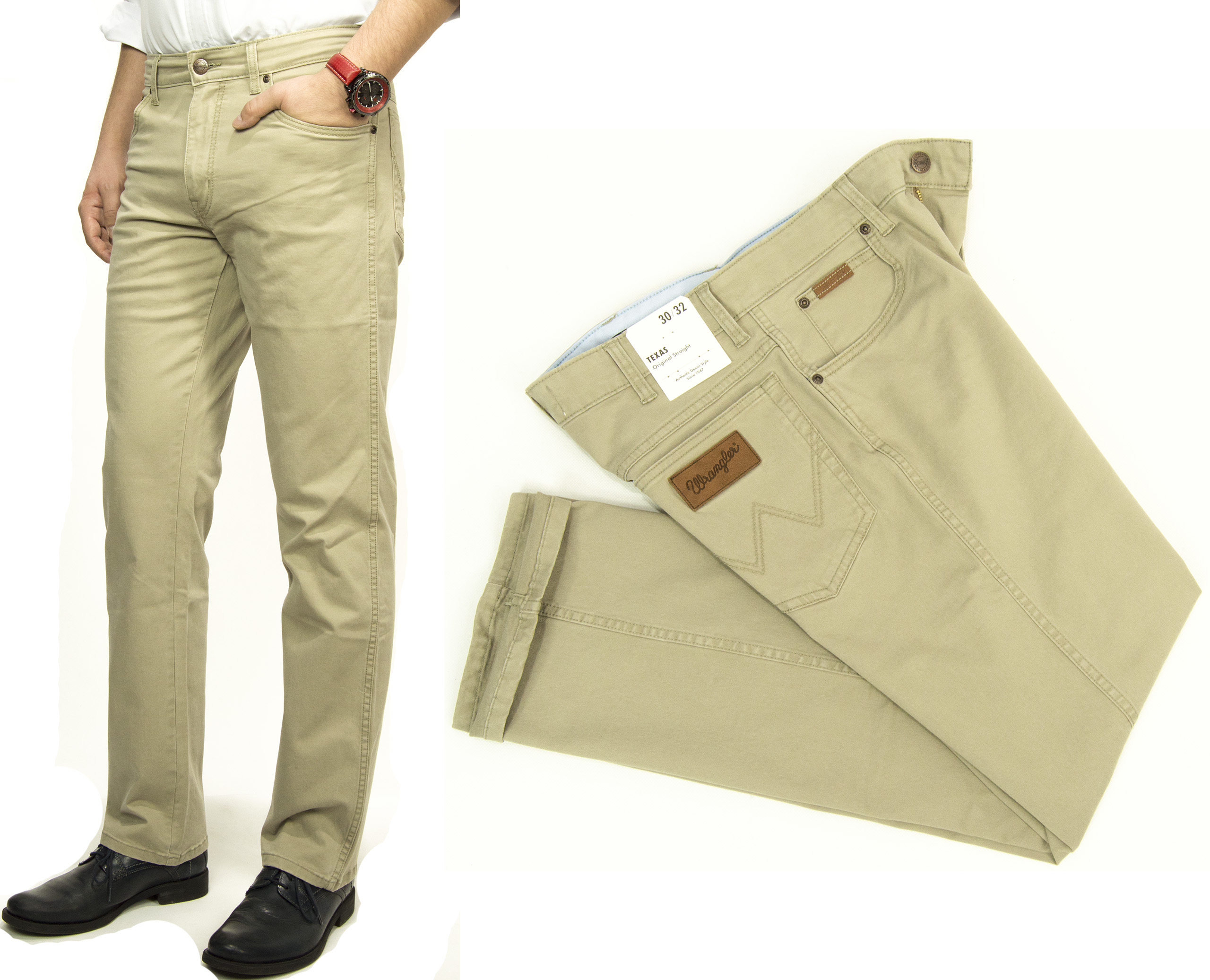 Wrangler Texas Camel látkové kalhoty W30 L32