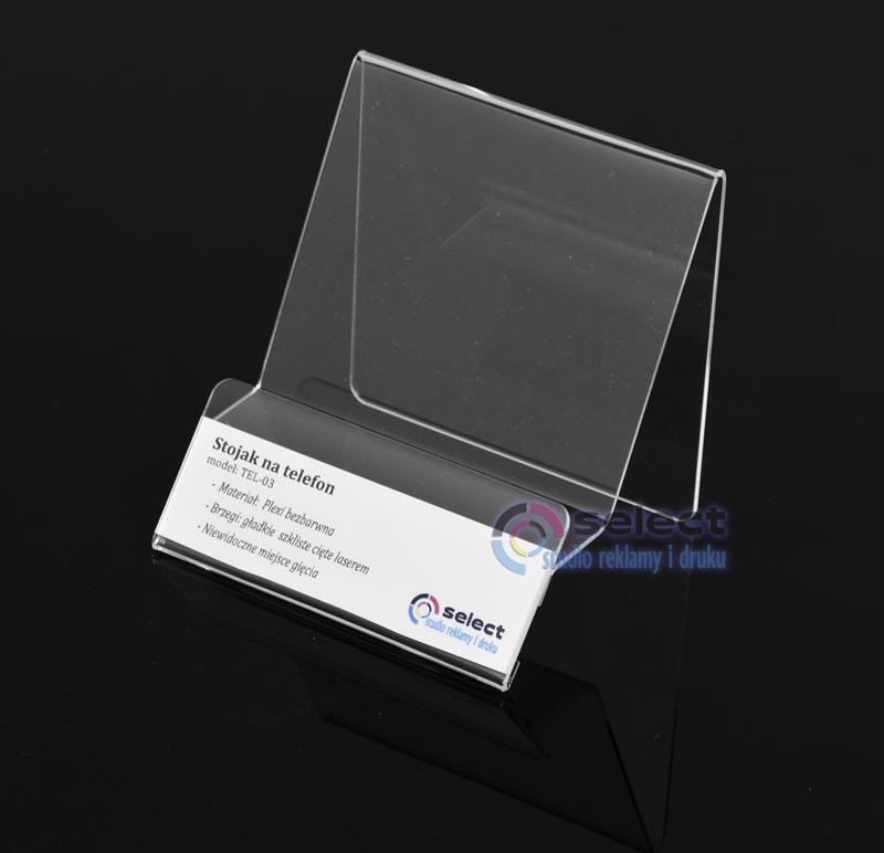 PODSTAWKA POD TELEFON STOJAK Z OPISEM PLEXI 10 cm Kod producenta tel 03