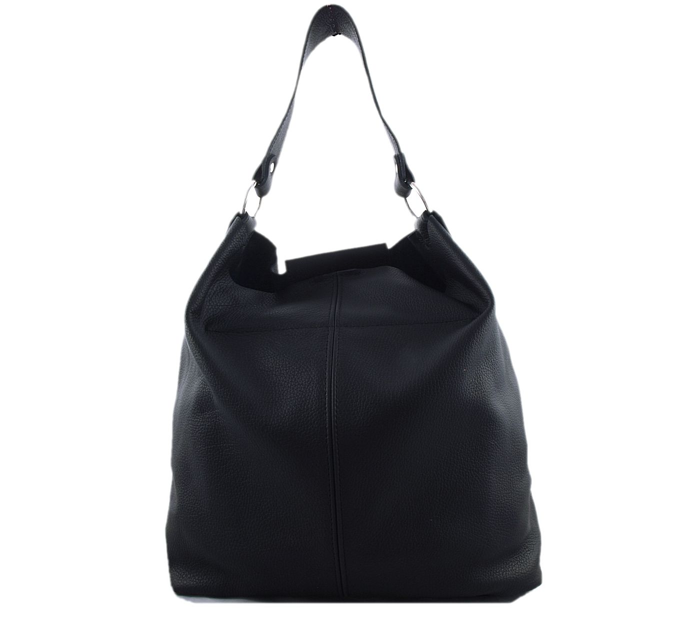 TOREBKA SKÓRZANA WOREK LISTONOSZKA SKÓRA CZARNA Styl miejski