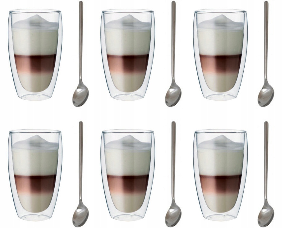 

Maxxo Filiżanki Kawy Latte Cappuccino Łyżeczki X6