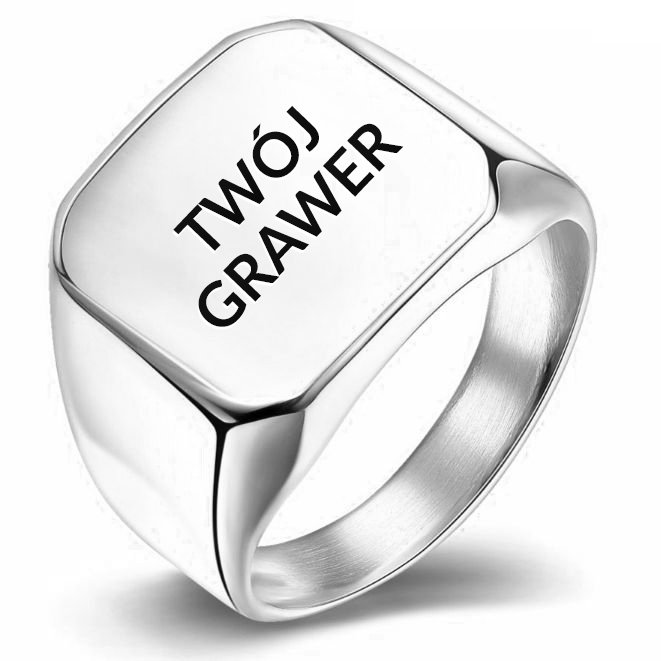 

Elegancki Sygnet Z Twoim Grawerem Napis ,logo r.27