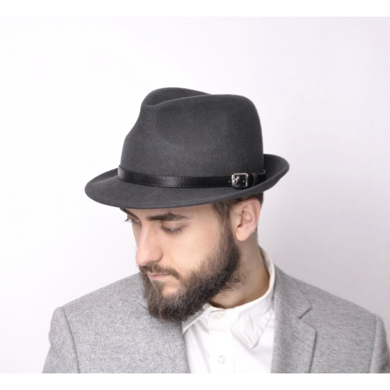 

Kapelusz męski fedora Richard 100% wełna 58 szary