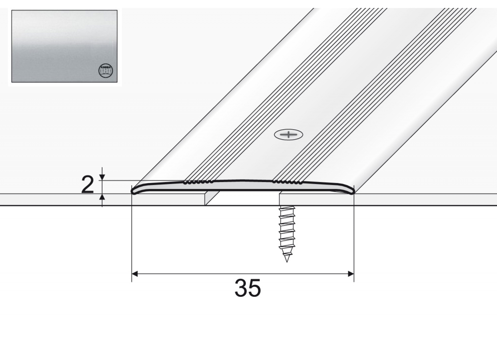 

Listwa łączeniowa A08 do wykładzin 120cm Srebro