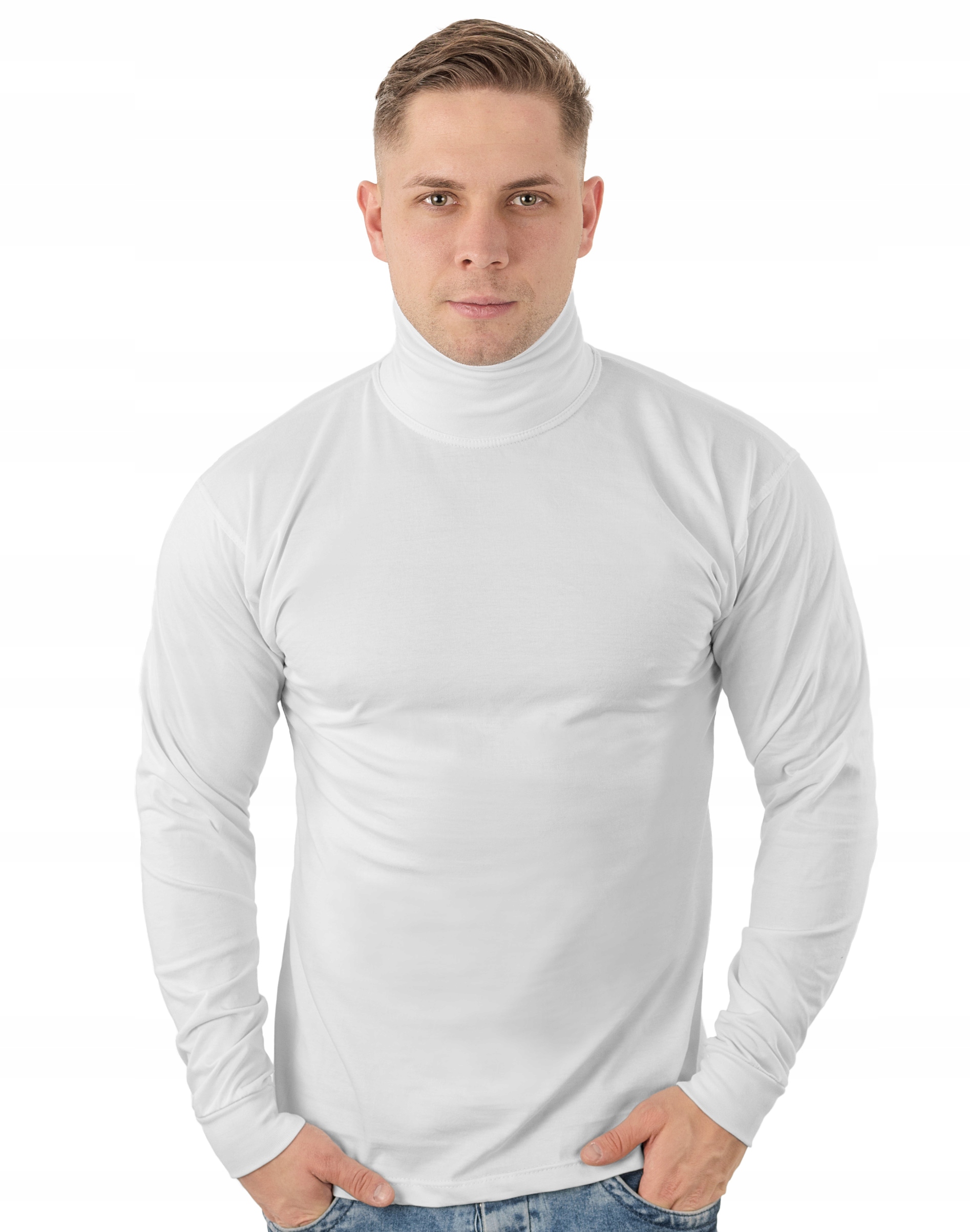 

Elegancki Sweter Golf Męski Golfy Wxm r XXL biały