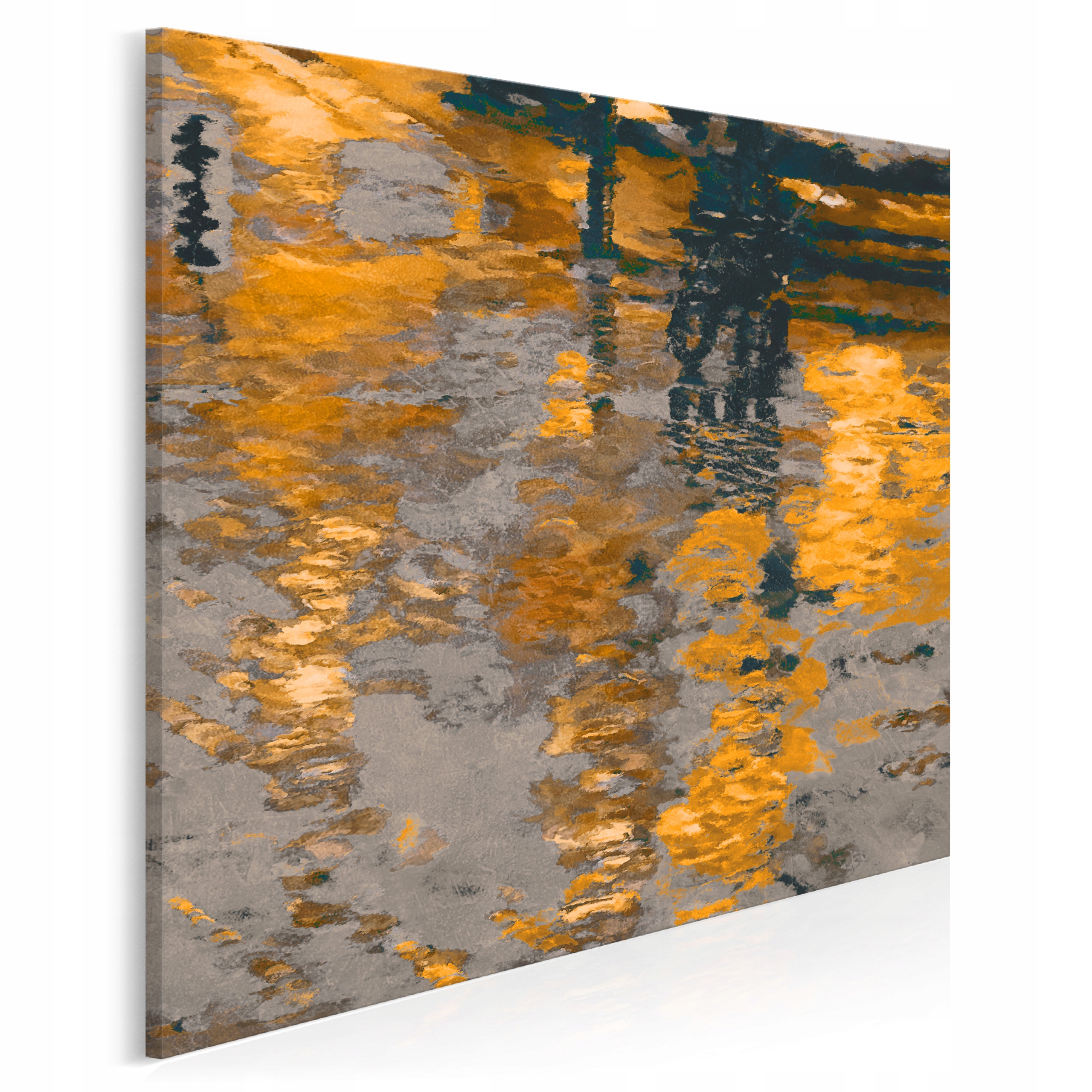 

06006 Obraz na płótnie Odbicie Abstrakcja Żółty