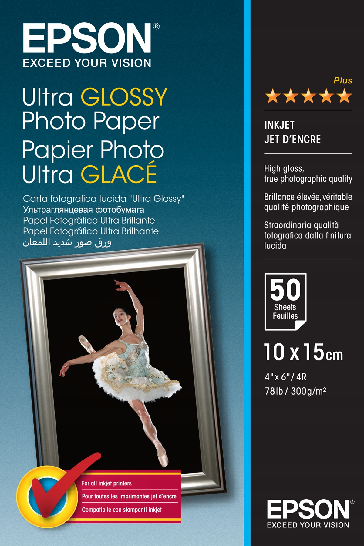 

Papier foto Epson Ultra Glossy 10x15 300g 50ark.