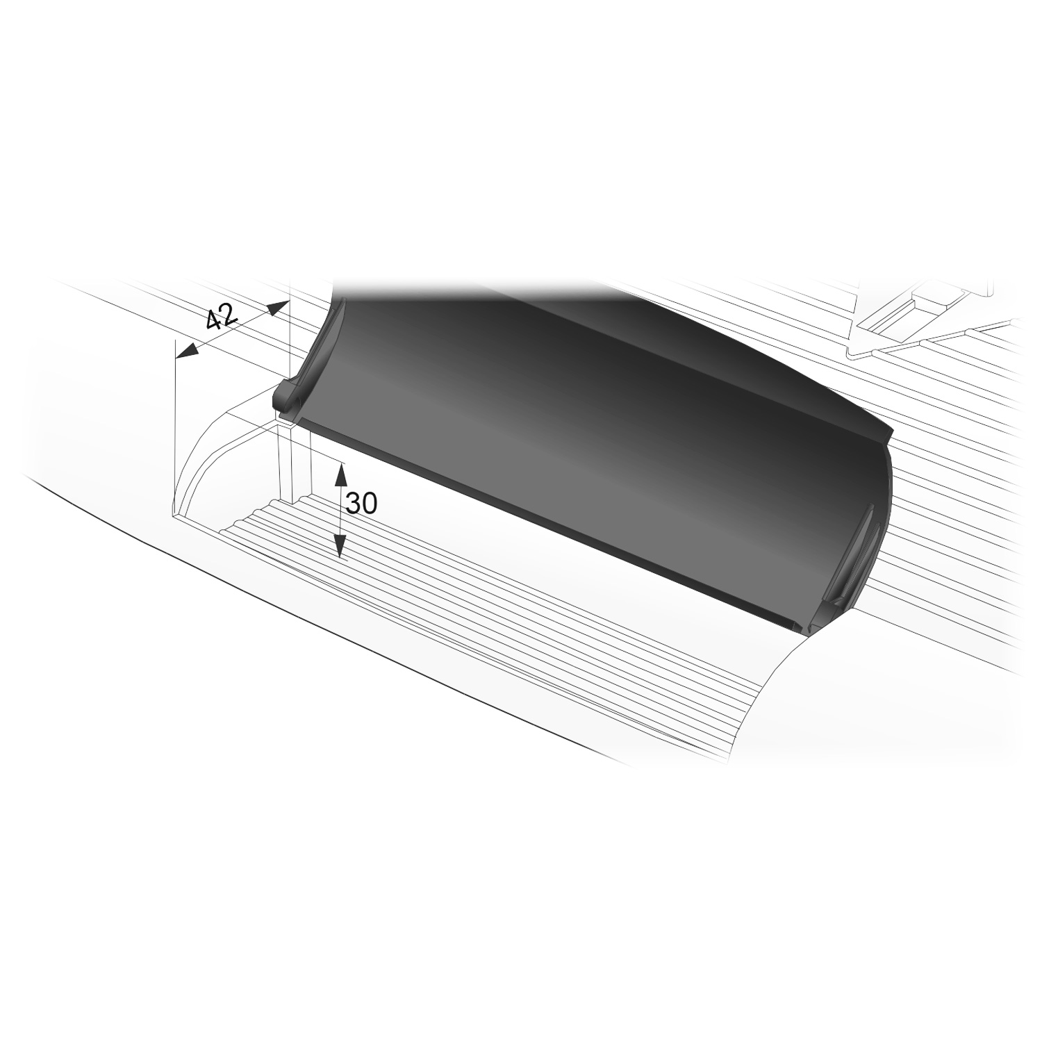 Wysuwana półka pod klawiaturę 55 x 25,8 x 5,3 cm czarna GTV Kod producenta GTV-PU-KEY027-20