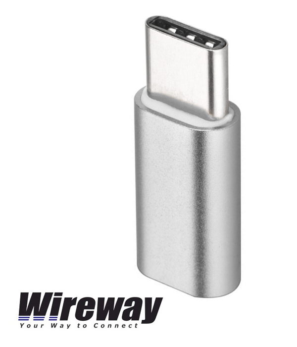MINI ADAPTER MICRO USB - USB C PRZEJŚCIÓWKA TYP-C WIREWAY SOLIDNY METALOWY Marka WireWay
