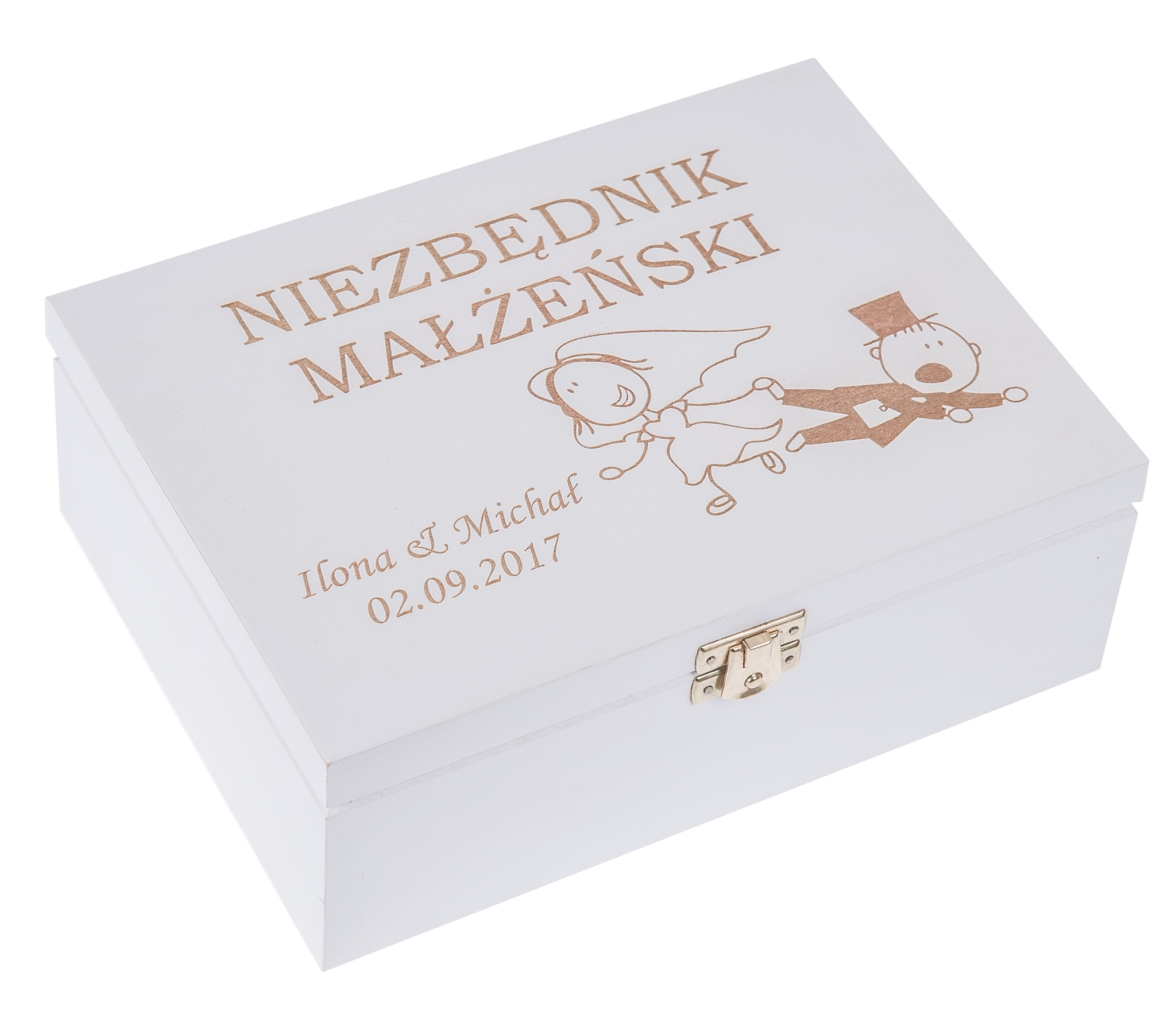 

Drewniane Pudełko skrzynka z Grawerem ślub