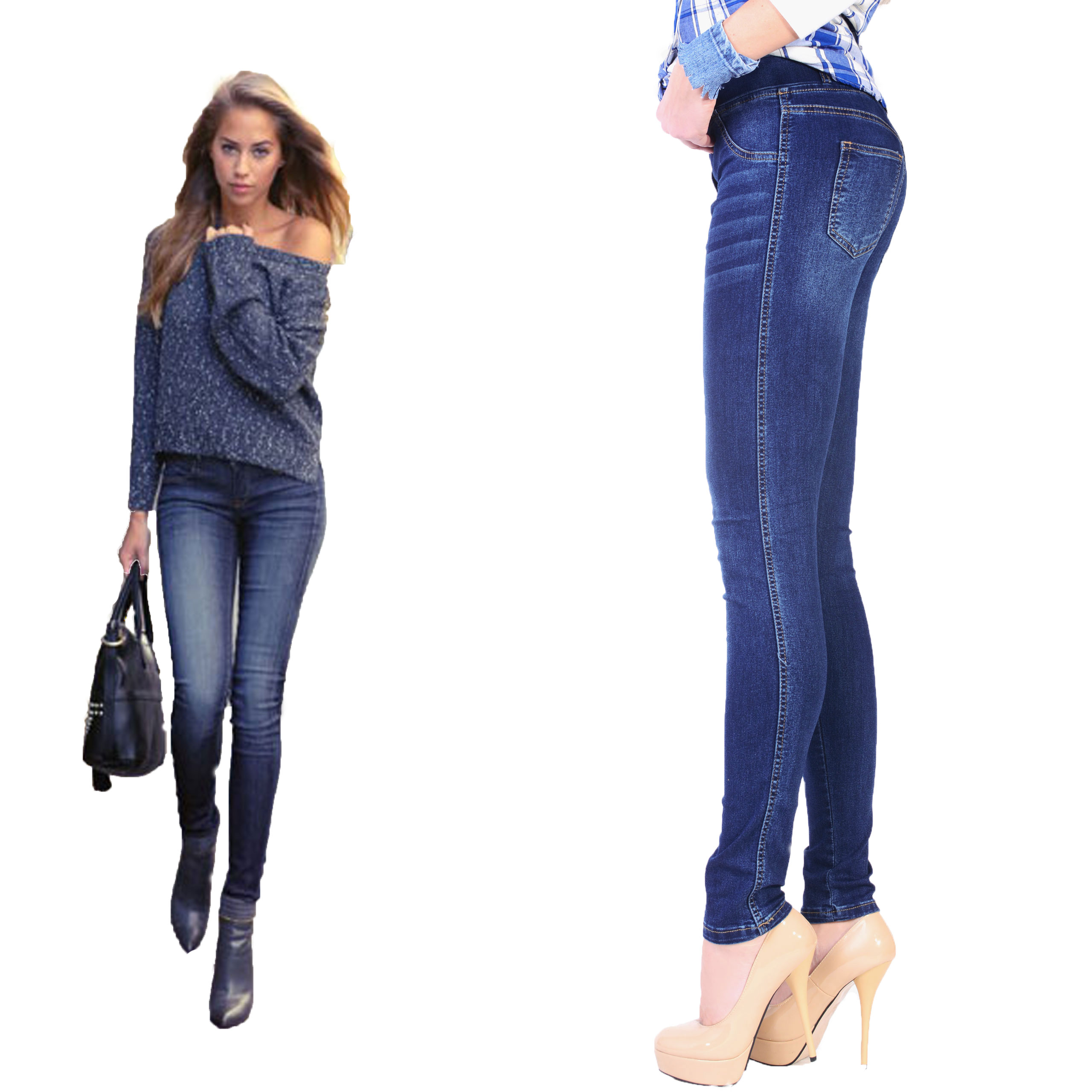 

Dżinsy Jeansy Ze Streczem Wysoki Stan P342 2XL44