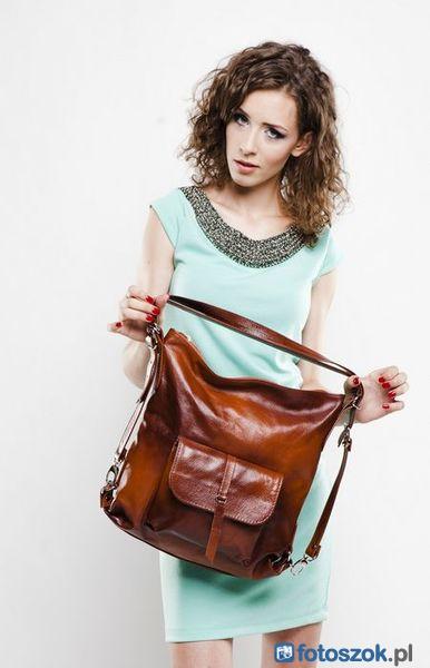 TOREBKA SKÓRZANA PLECAK A4 SKÓRA BRĄZOWO-RUDA HIT! Wielkość duża (mieszcząca A4)