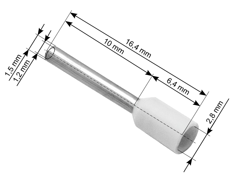

Zakończenie kabla tulejki 0,75mm biała 100szt(2557