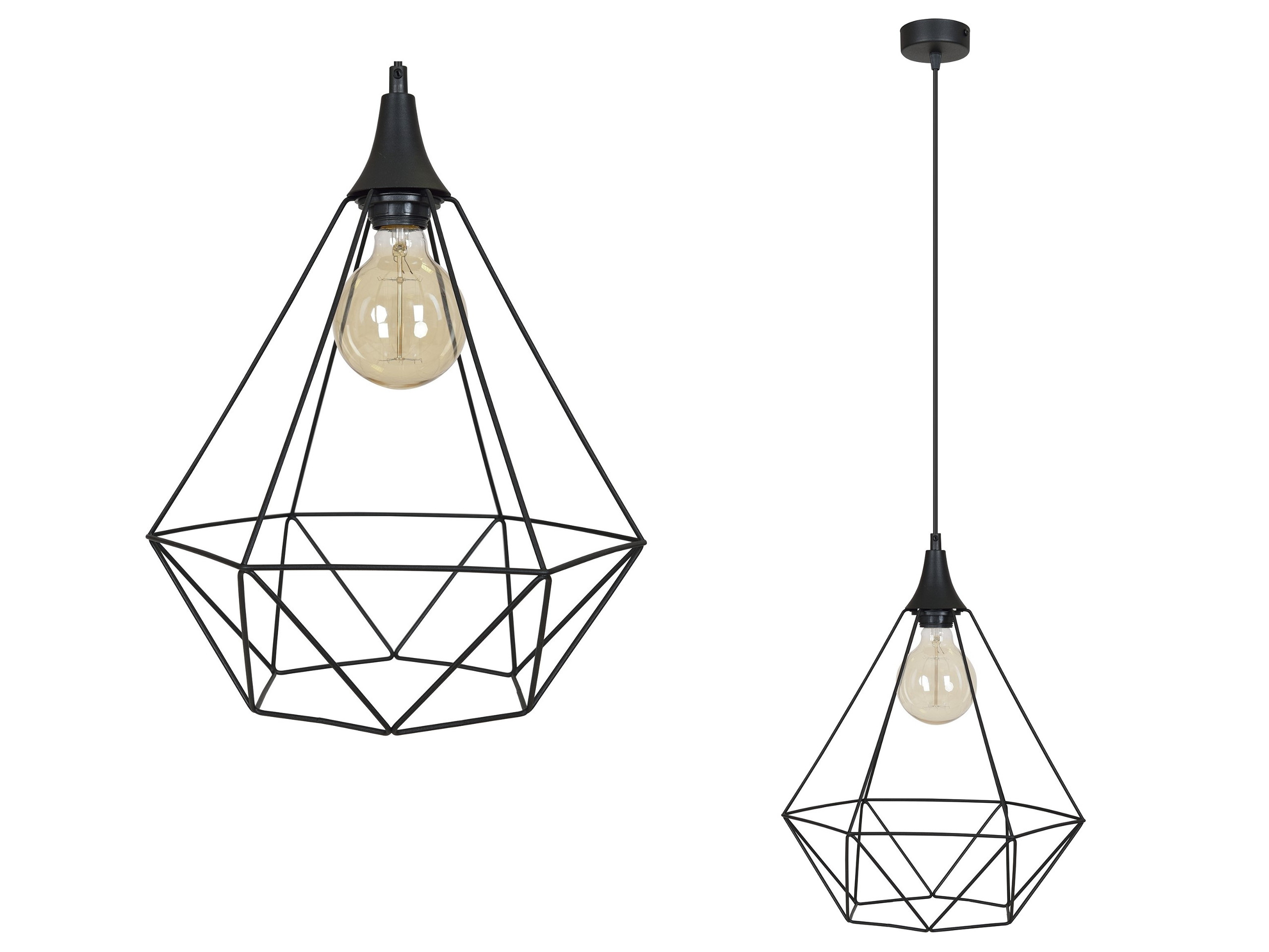 

Lampa Wisząca Czarna Żyrandol Loft Nowoczesny