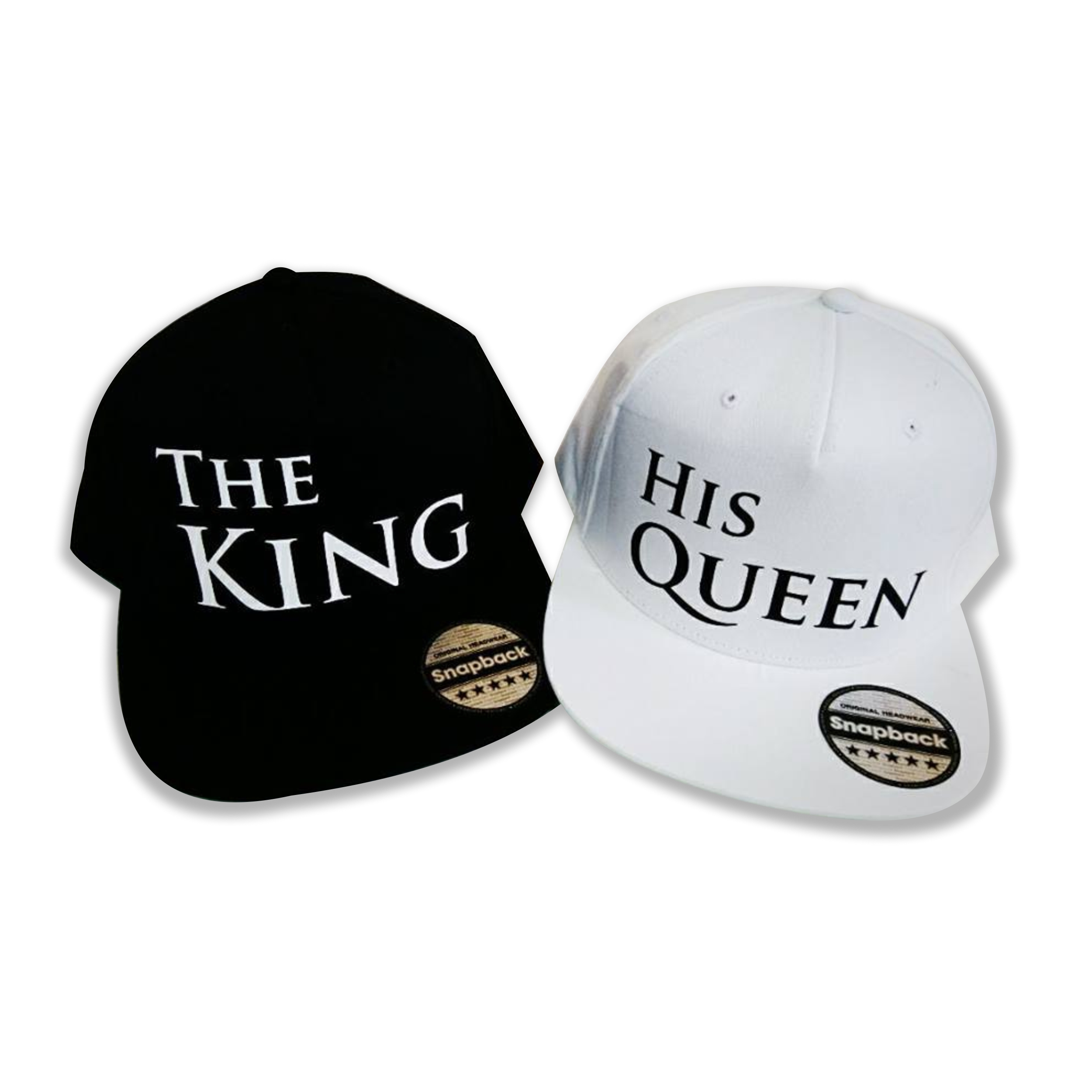 CZAPKI SNAPBACK DLA PAR KING QUEEN WALENTYNKI x2 Wzór dominujący inny wzór