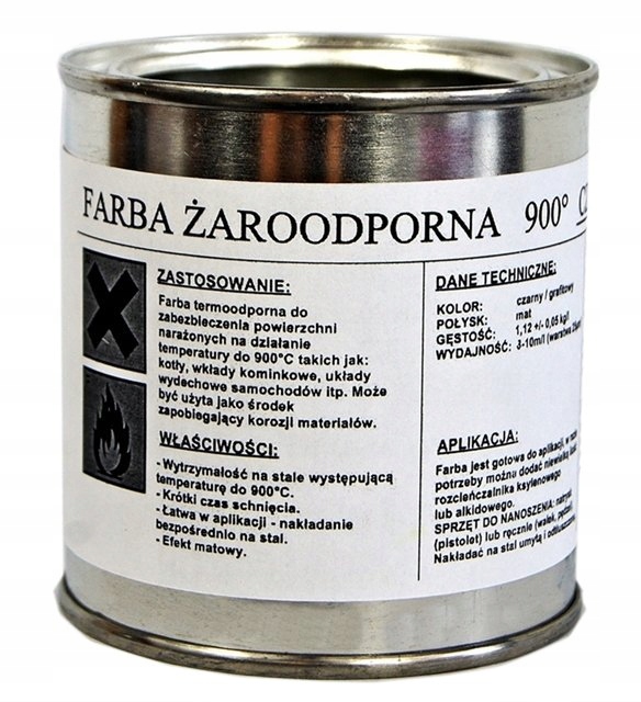 

Farba Żaroodporna Do Kominka,tłumików, grila 1,2kg
