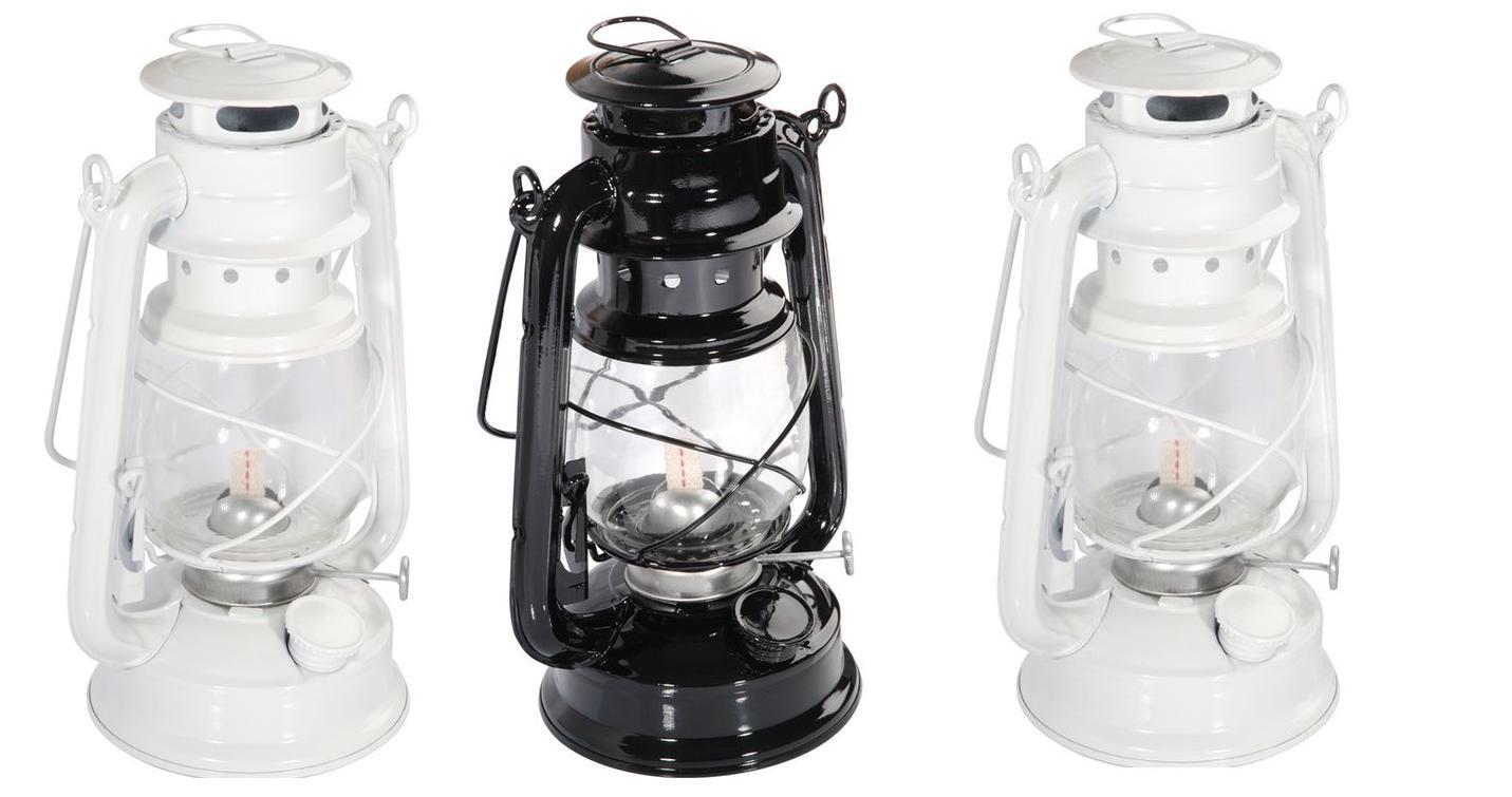 

3x Lampa Naftowa Z Uchwytem Czarna Lub Biała 24CM