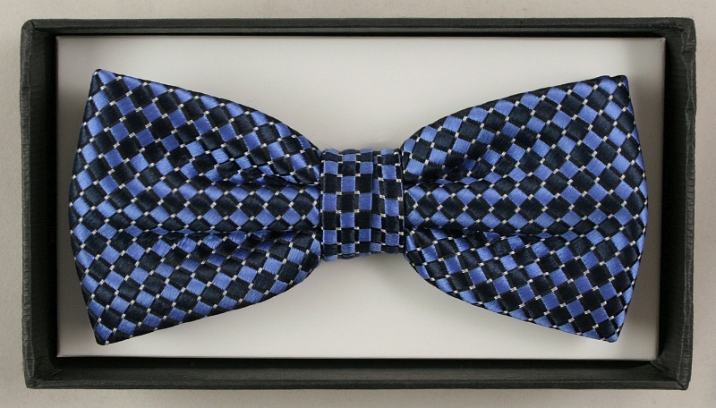 Modna mucha z poszetką - Alties Wzór dominujący kratka