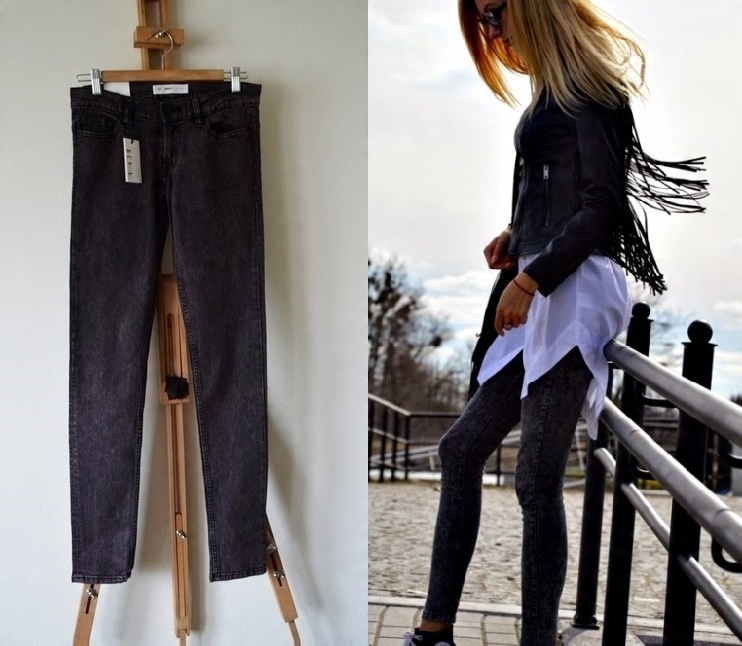 

Cubus spodnie jeansy skinny Acid marmurki W27 S