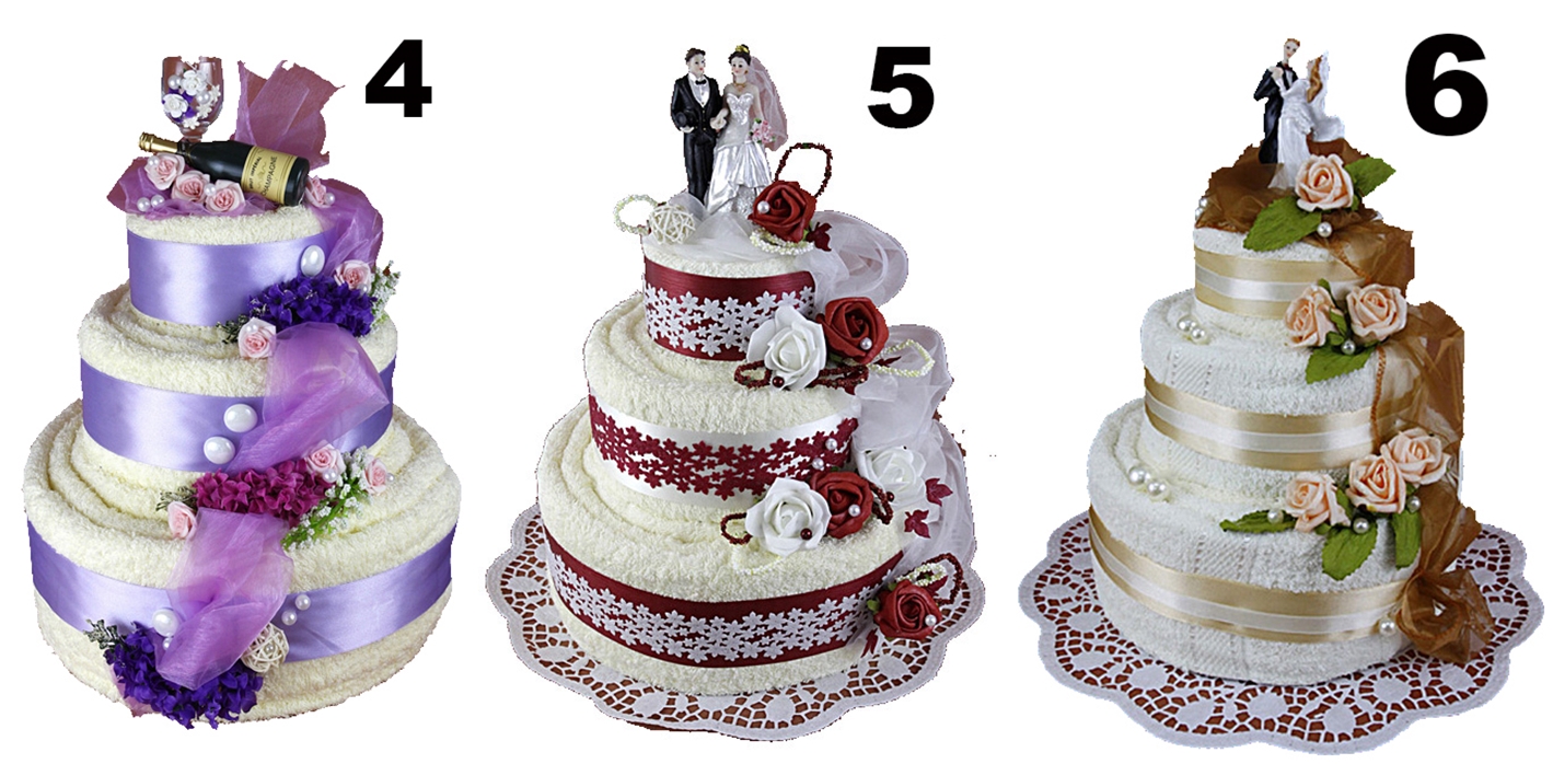 TORT GIGANT z 6 Ręczników hafty gratis PREZENT Wymiary ręcznika 50x100cm