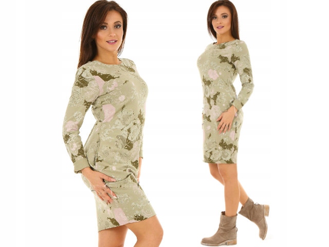 

F118 Bawełniana sukienka Tuba kwiaty S/m