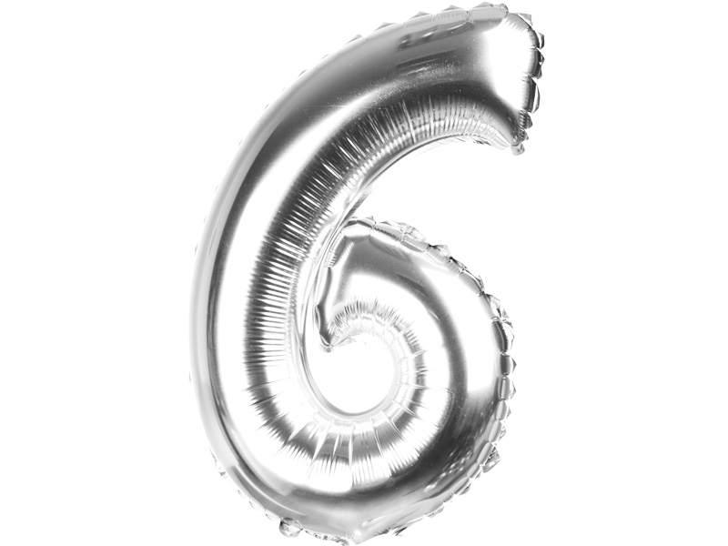 

Balony Foliowe 40CM Balon Cyferka Cyfra Srebrna 6