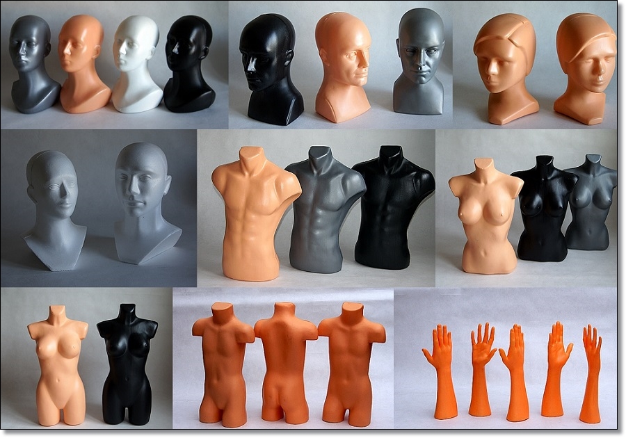 GŁOWA PLASTIKOWA UNISEX damska/męska CZARNA Kolor czarny