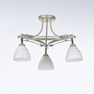 Stropní svítidlo lustr 3xE27 skleněná saténová lampa