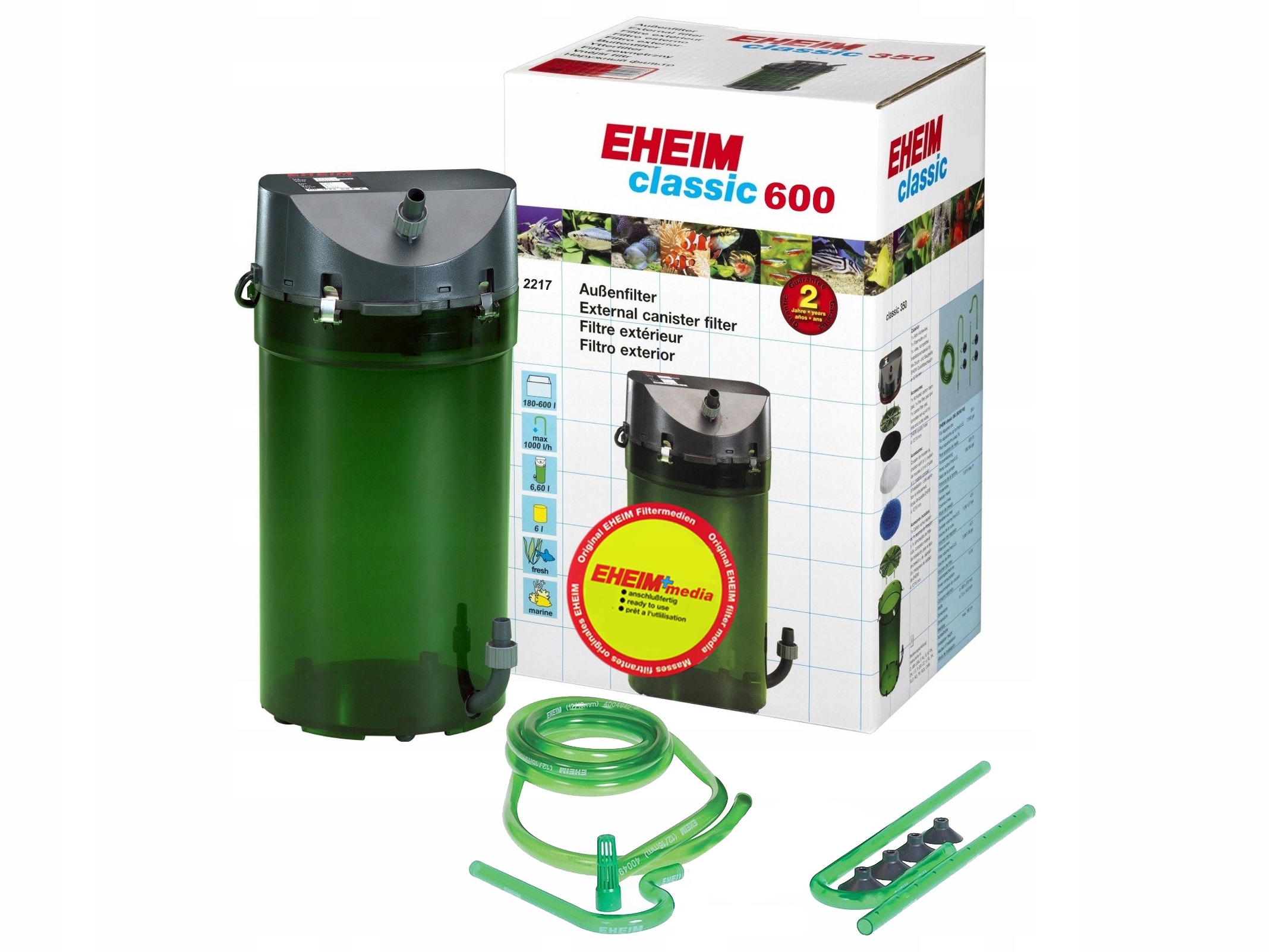 Eheim Classic 600 2217 01 Filtr Zewmętrzny Do Akwarium 600L