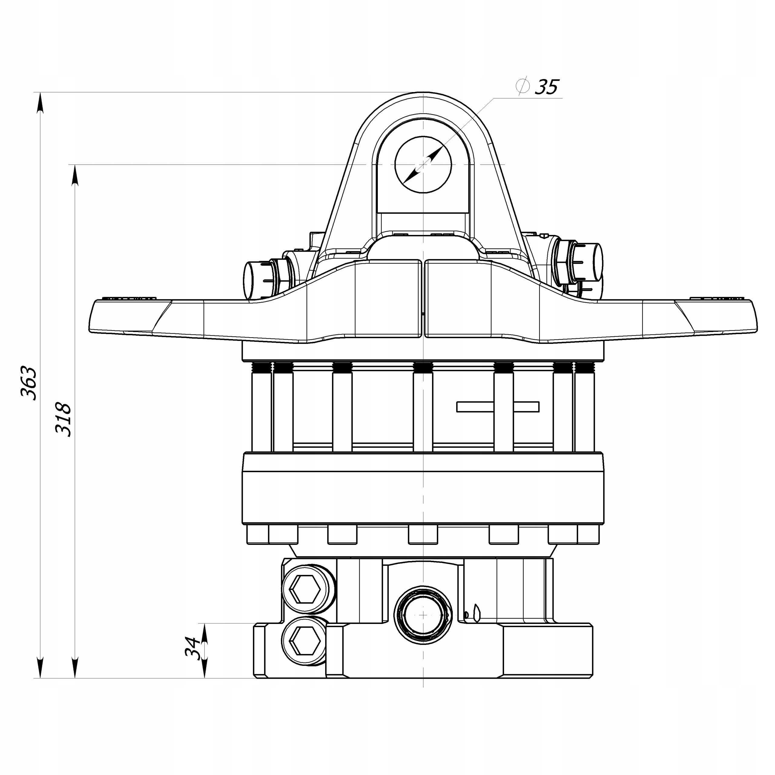Rotator hydrauliczny / obrotnica /10 Ton /2 osłony Numer katalogowy części 10