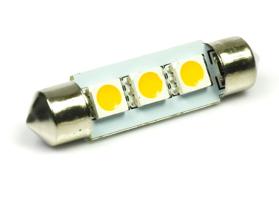 

C5W 3 Led Smd 5050 Żarówka Biała Ciepła 42 mm