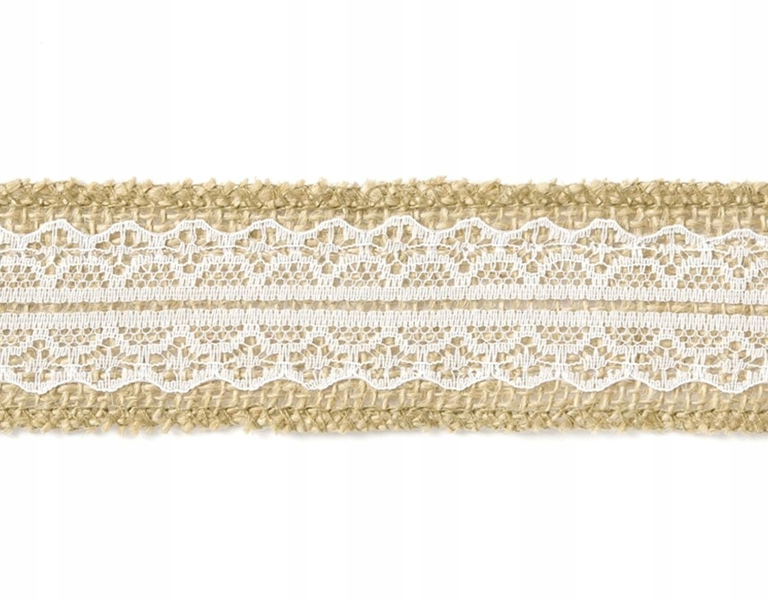 

Juta Taśma Jutowa Z Koronką 4cmx500cm-8581