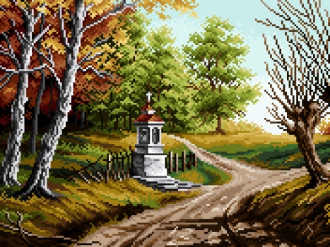 Výšivka křížová sada, kanva11ct mulina Ariadna, kaplička 7078, 40x30