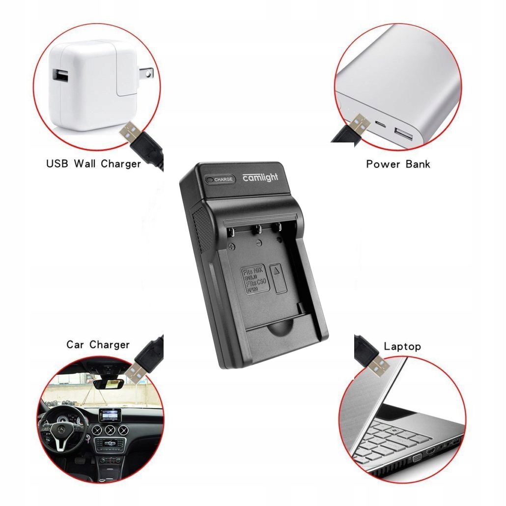 ŁADOWARKA USB do NIKON Coolpix S2600 Coolpix S2700 Liczba akumulatorów ładowanych jednocześnie 1