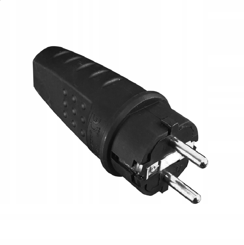 

Wtyczka gumowa prosta z uziemieniem Elgotech WT30G